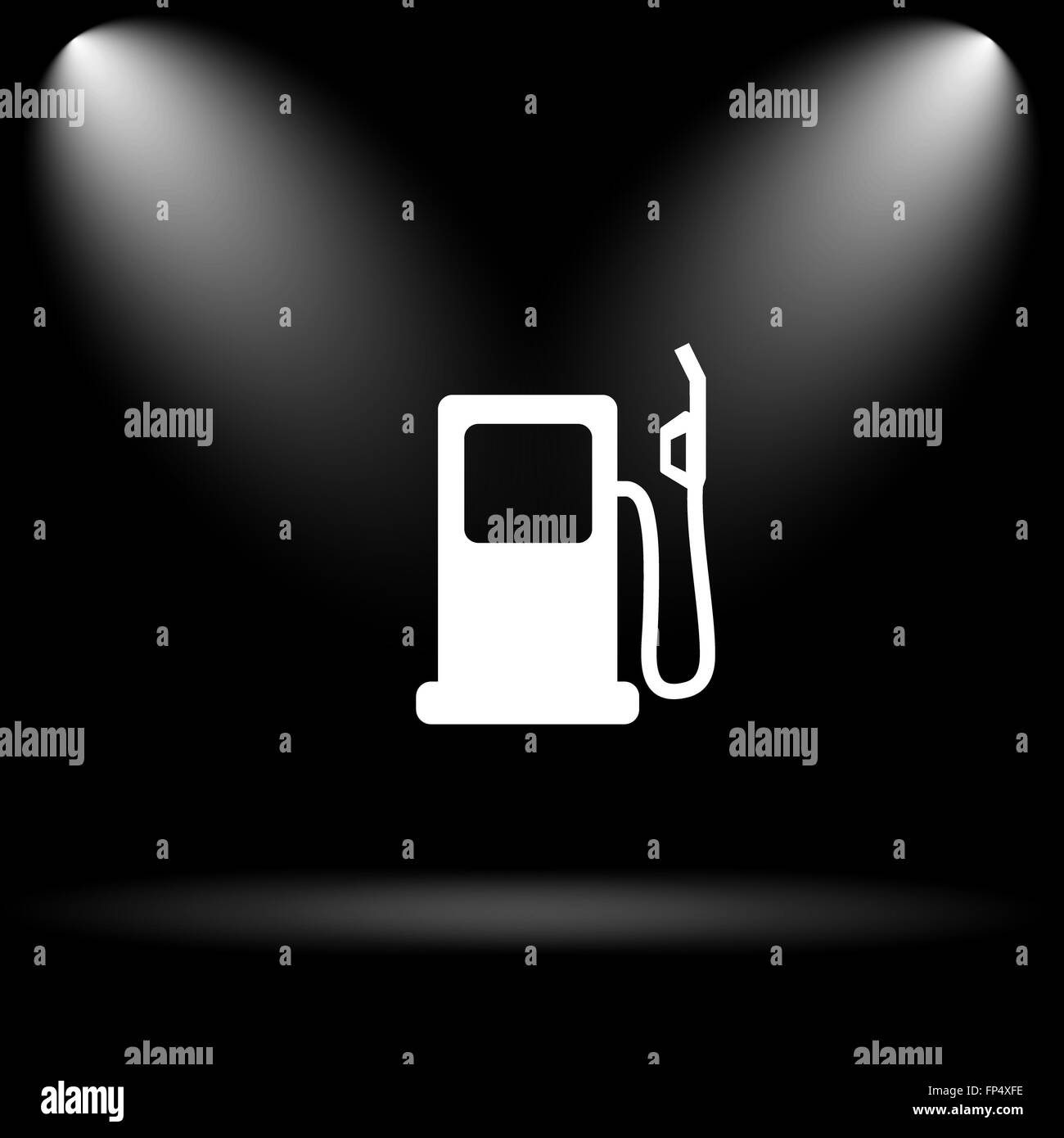 Gas pump icon. button on black background Stock Photo Alamy