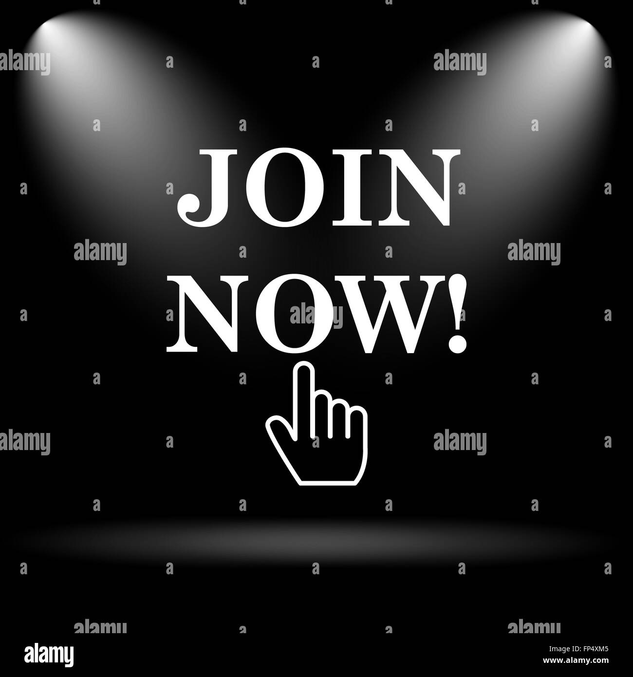 Join now icon. Internet button on black background Stock Photo - Alamy