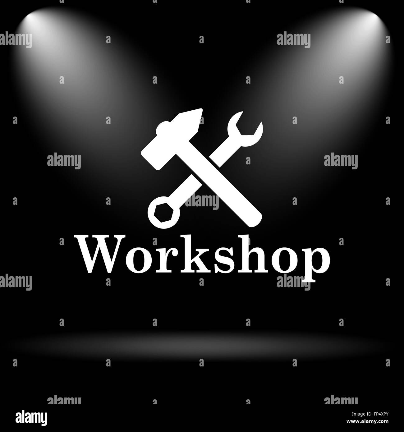 Workshop icon. Internet button on black background Stock Photo - Alamy