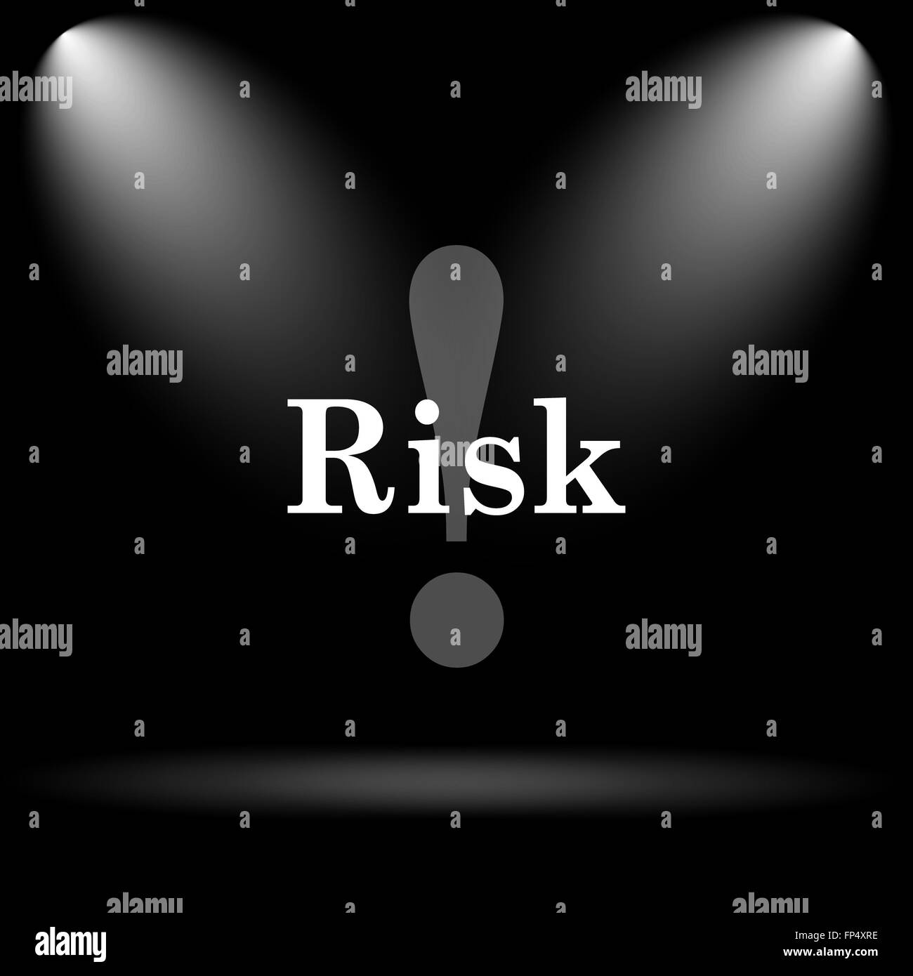 Risk icon. Internet button on black background Stock Photo - Alamy