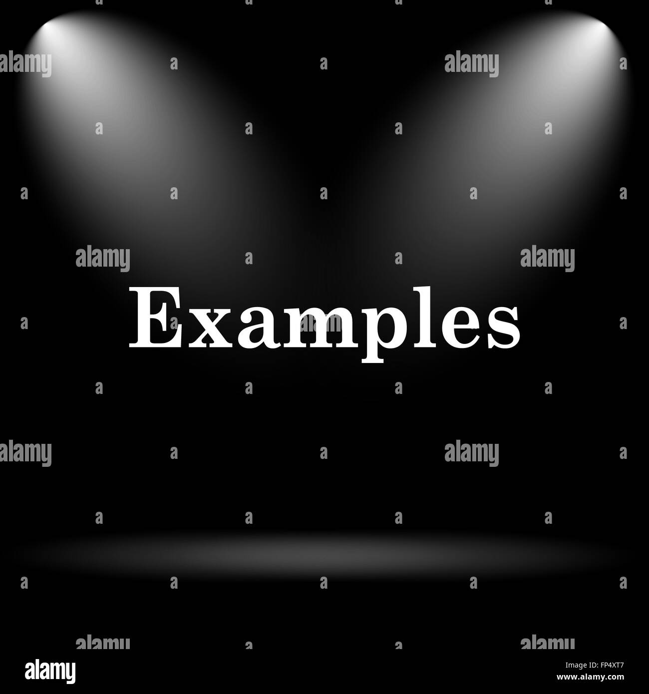 Examples icon. Internet button on black background Stock Photo - Alamy