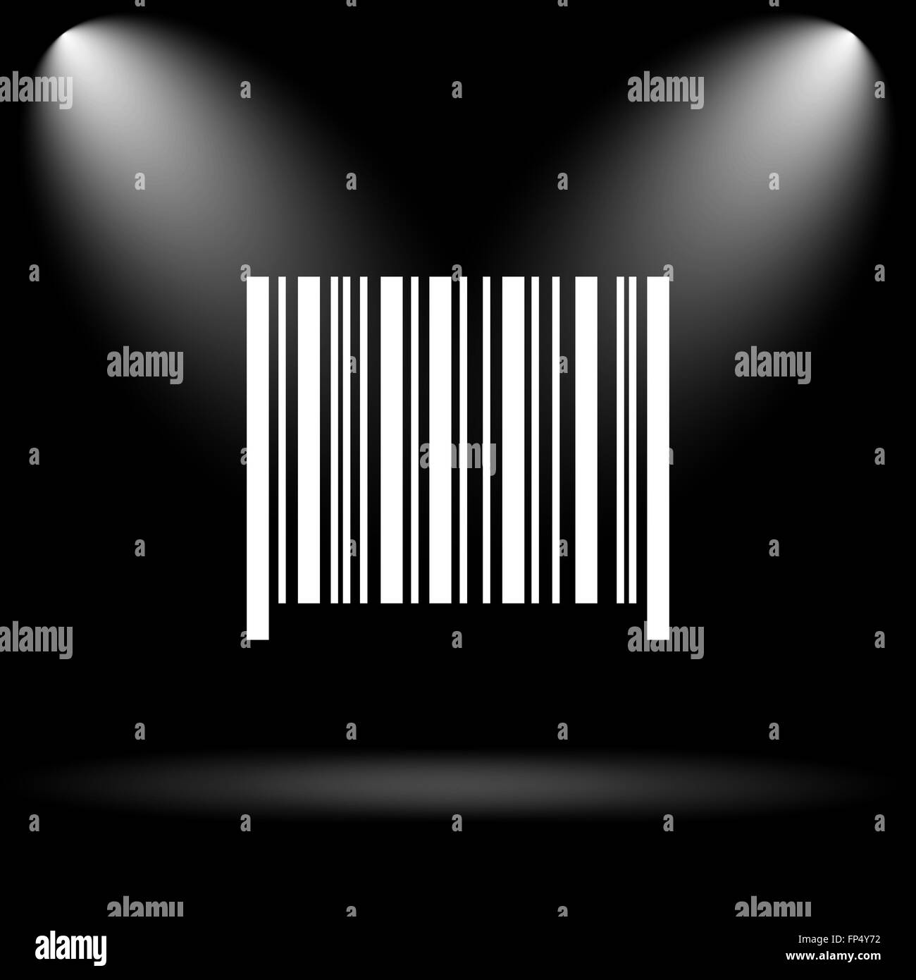 Barcode icon. button on black background Stock Photo Alamy