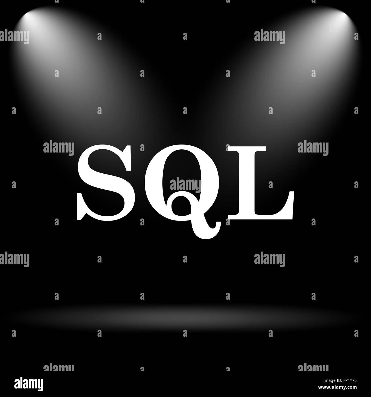 SQL icon. Internet button on black background Stock Photo - Alamy