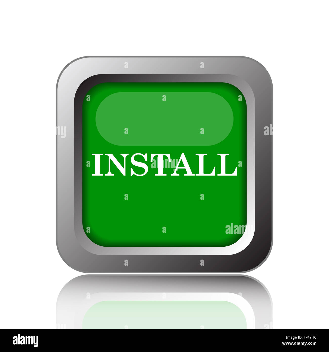 Install icon. Internet button on black background Stock Photo - Alamy