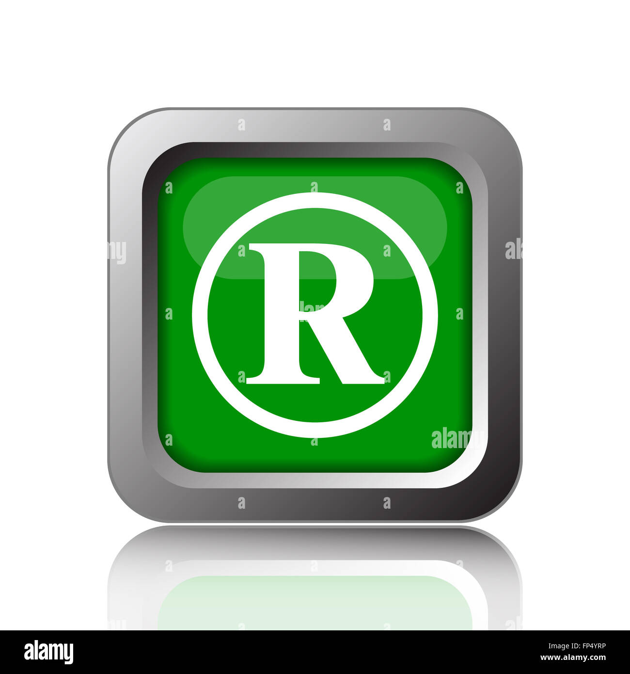 Registered mark icon. Internet button on black background Stock Photo ...
