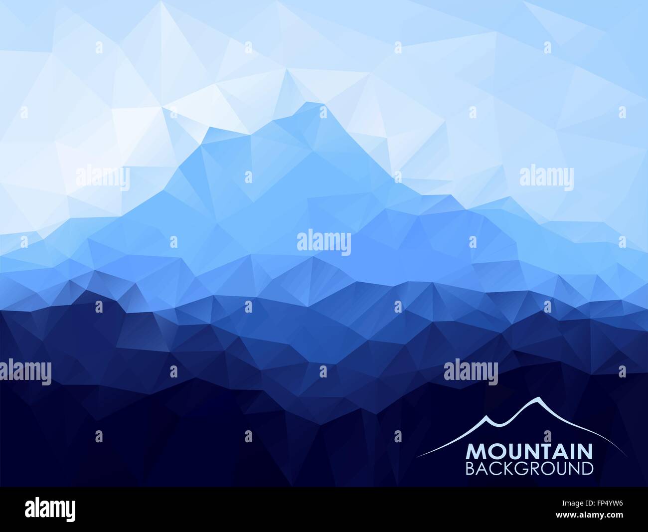 Triangle geometrical background with blue mountain Stock Vector Image