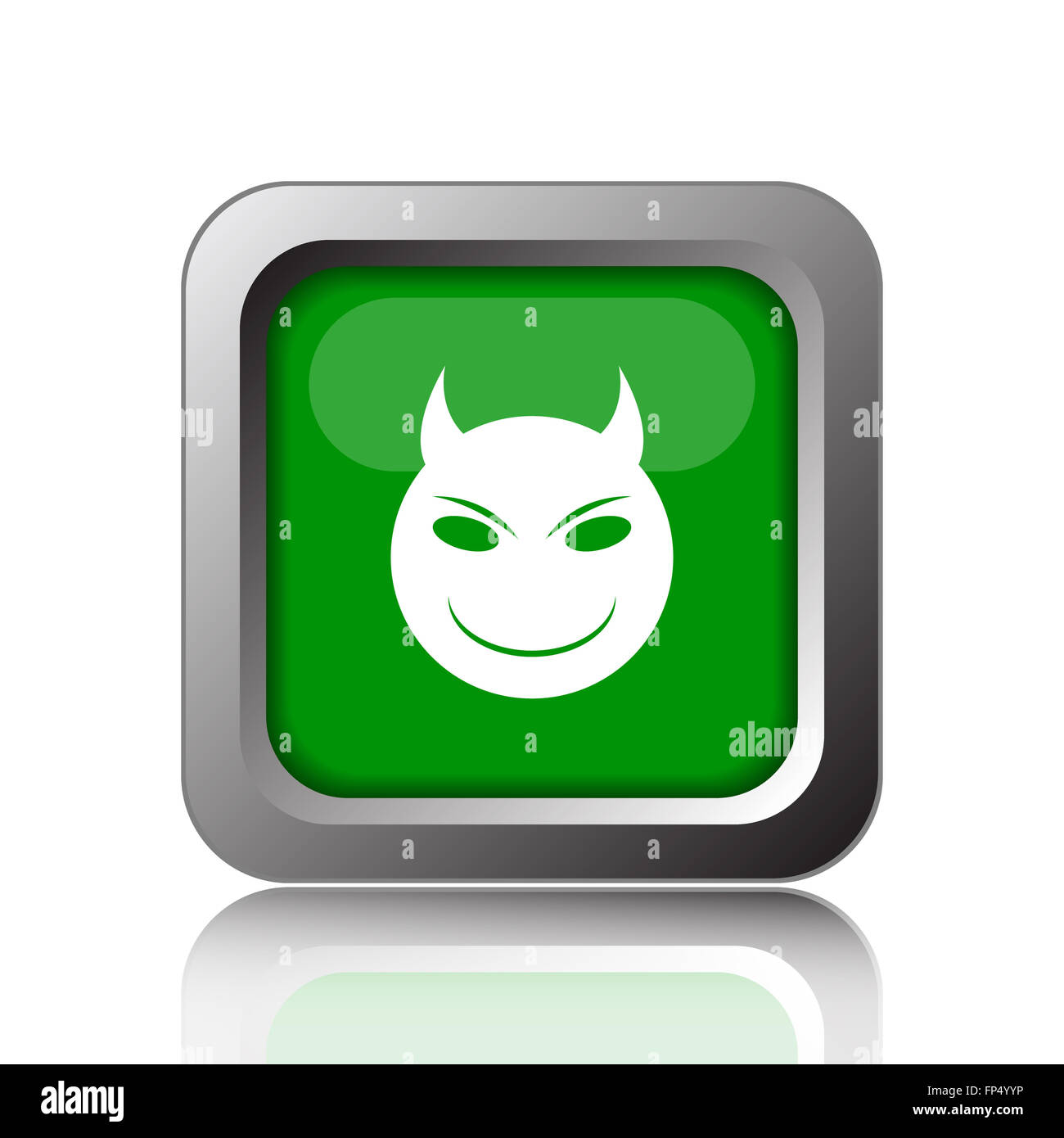 Evil icon. Internet button on black background Stock Photo - Alamy