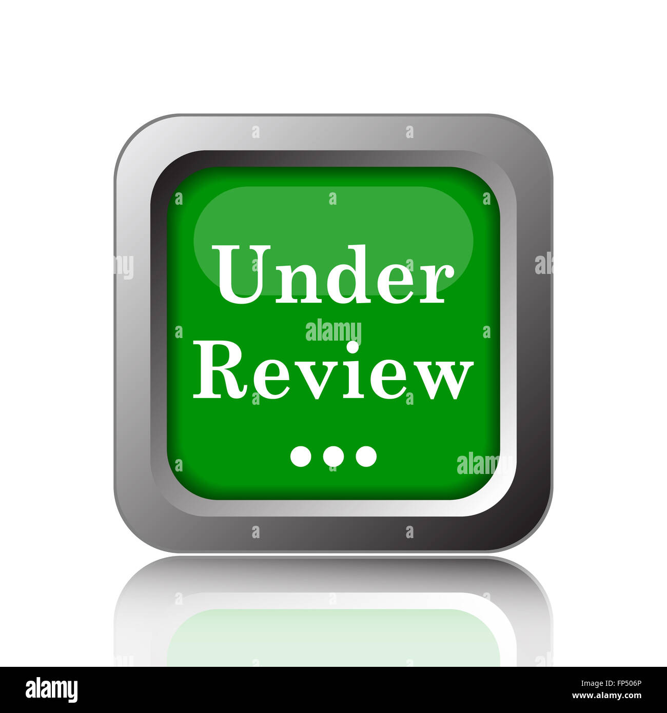 Under review icon. Internet button on black background Stock Photo - Alamy