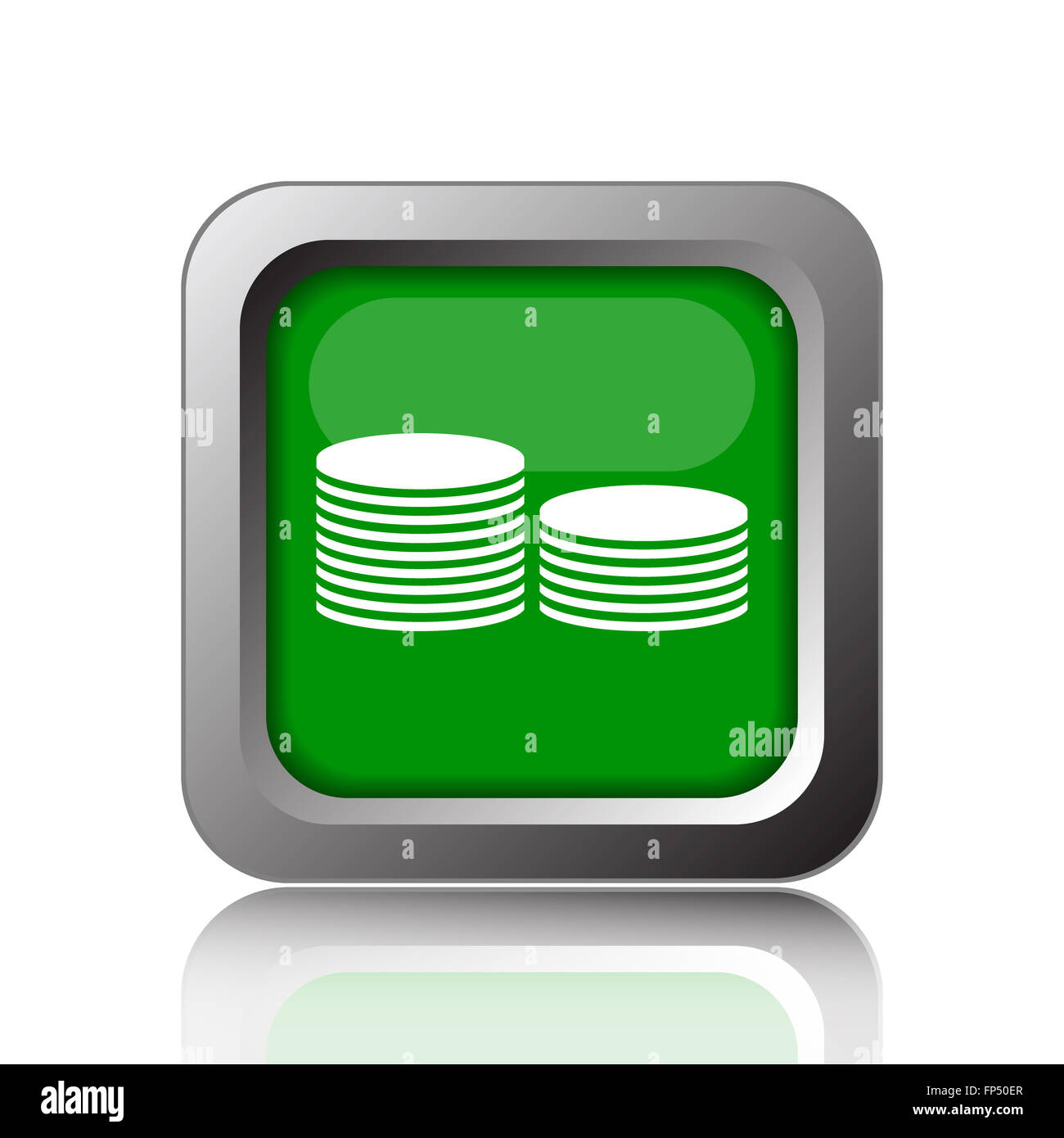 Coins.Money icon. Internet button on black background Stock Photo - Alamy