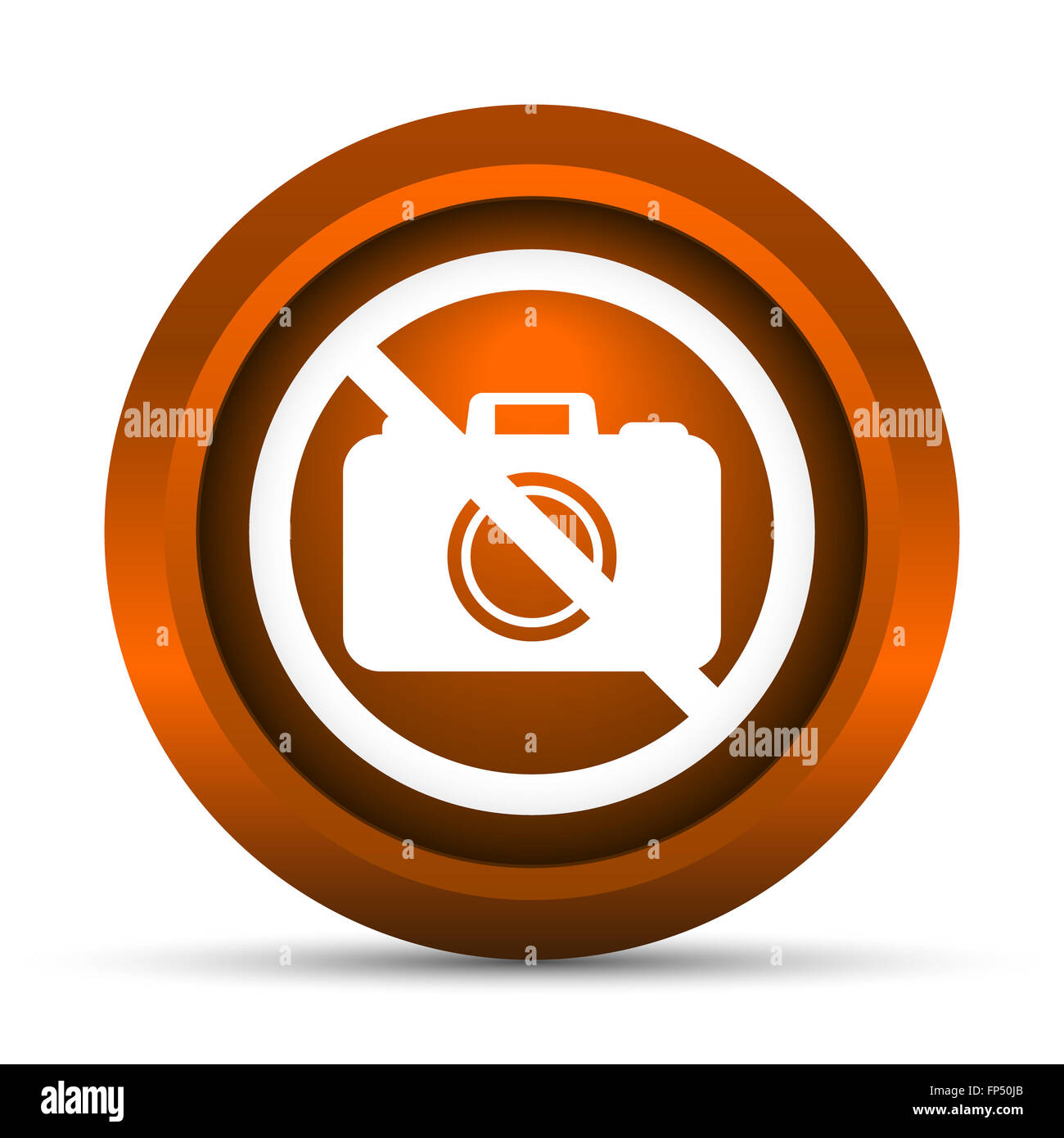 Forbidden camera icon. Internet button on white background Stock Photo ...