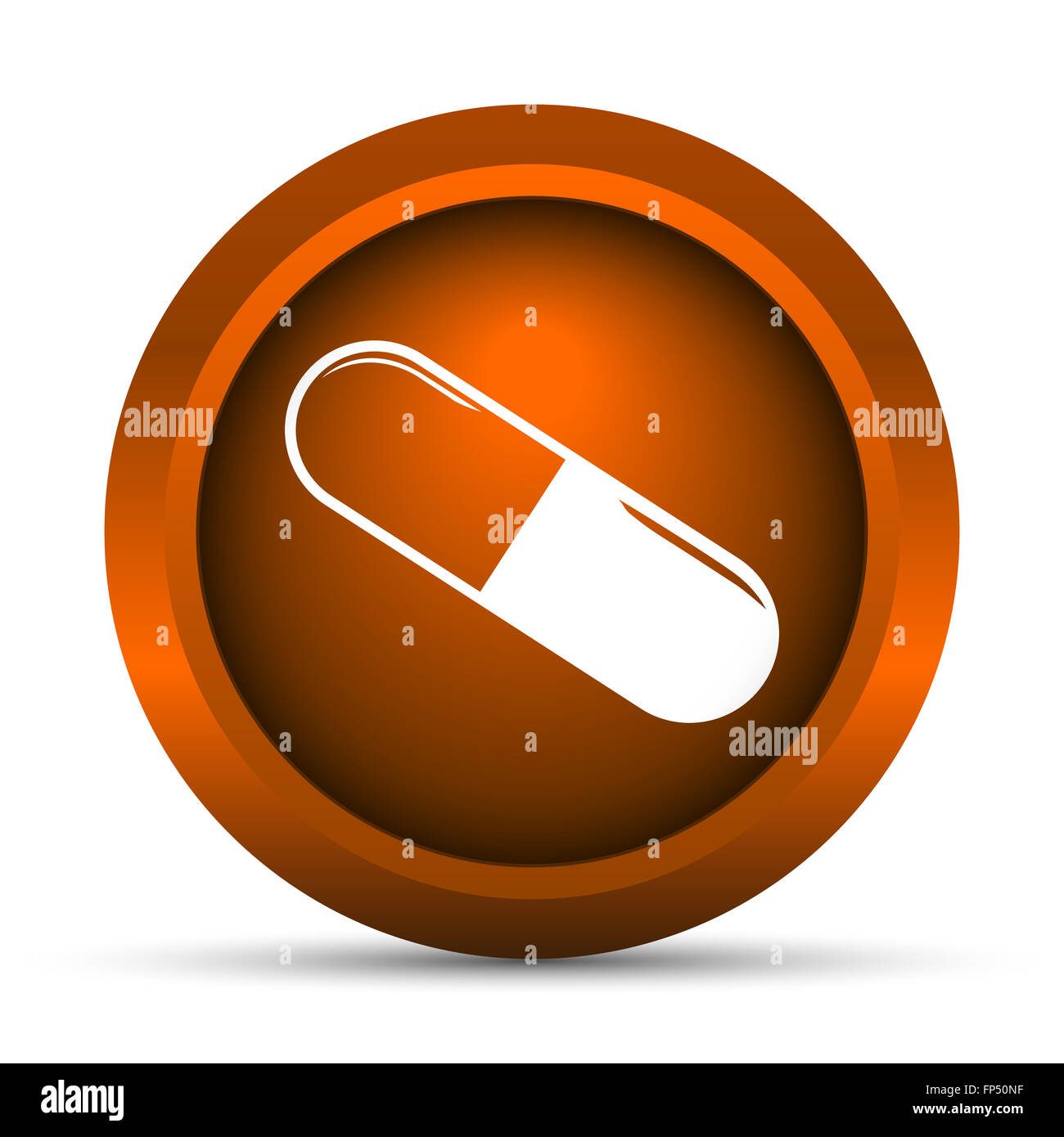Pill icon. Internet button on white background Stock Photo - Alamy