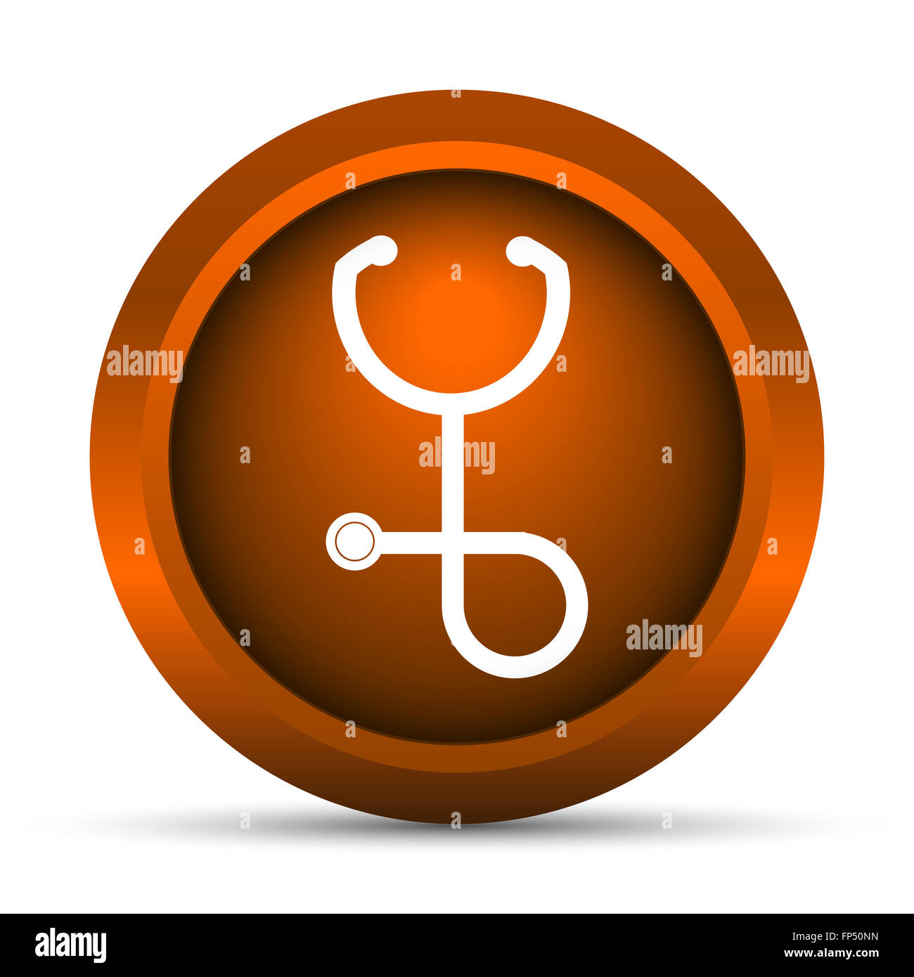 Stethoscope icon. Internet button on white background Stock Photo - Alamy