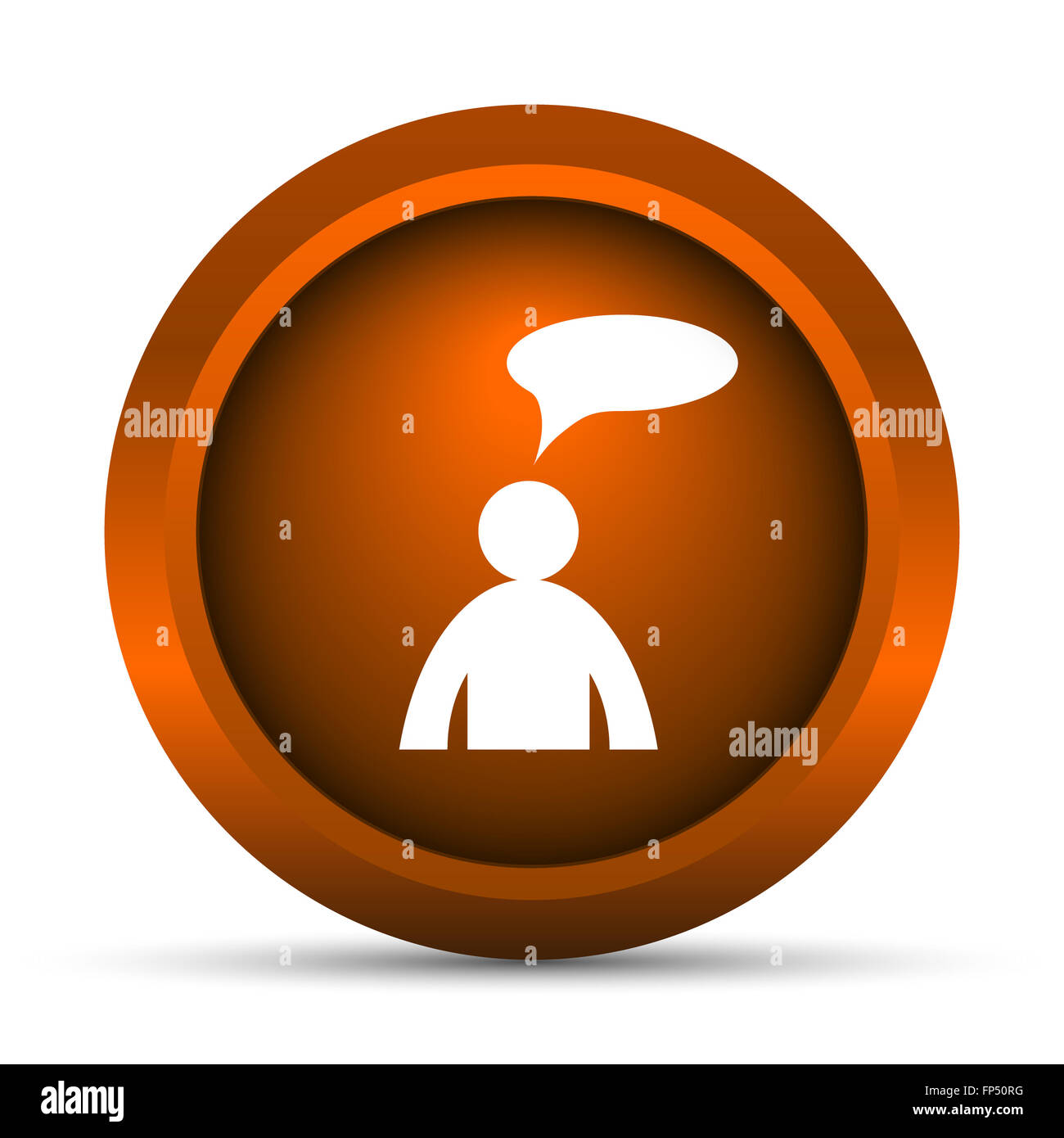 Comments icon. Internet button on white background. - man with bubble ...