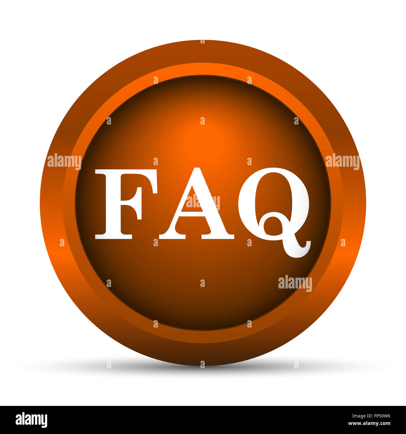 FAQ icon. Internet button on white background Stock Photo - Alamy