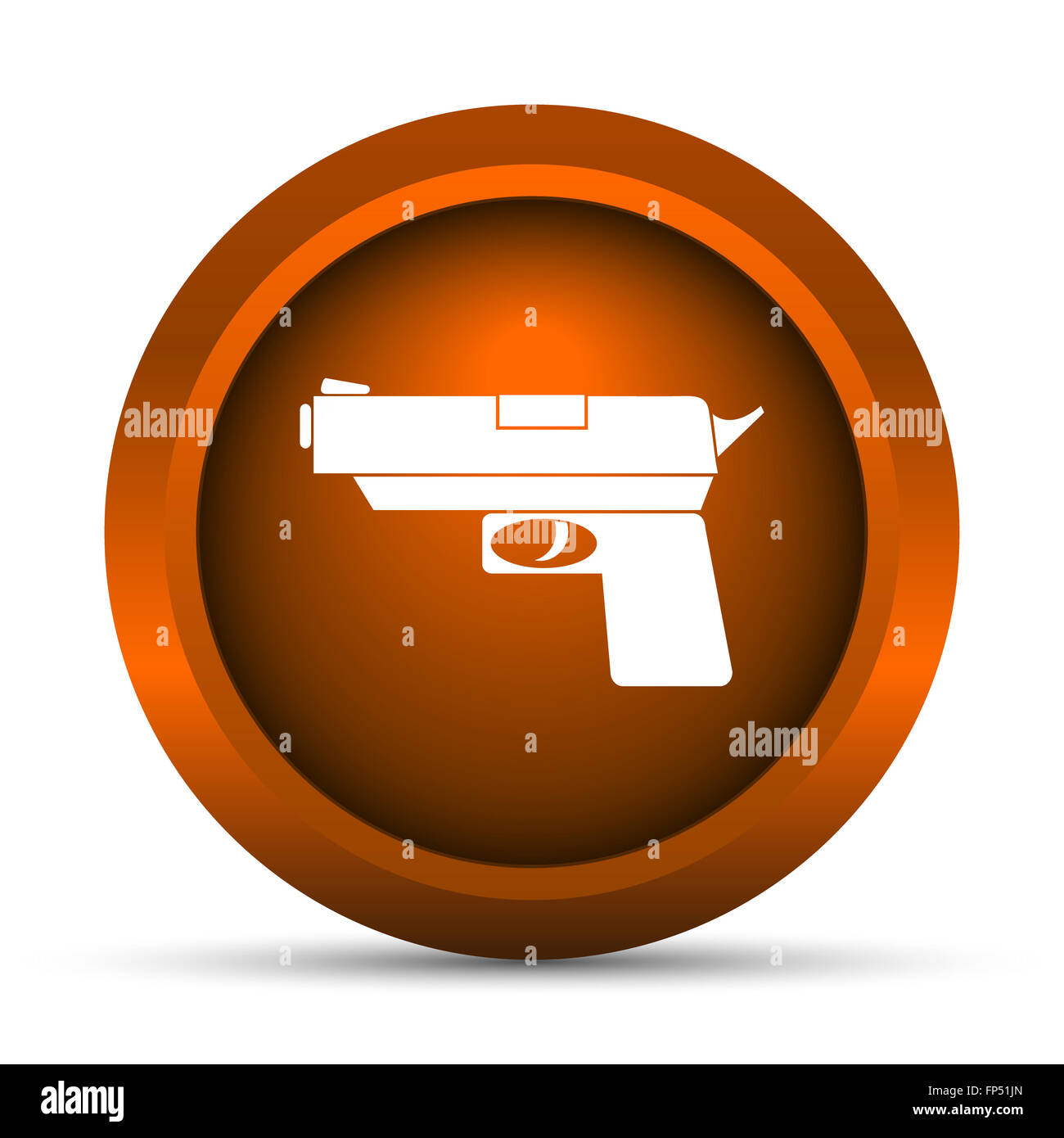 Gun icon. Internet button on white background Stock Photo - Alamy