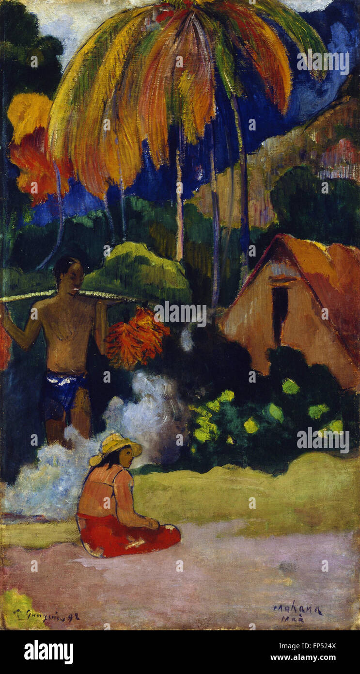 Paul Gauguin - Landscape in Tahiti (Mahana Maé Stock Photo