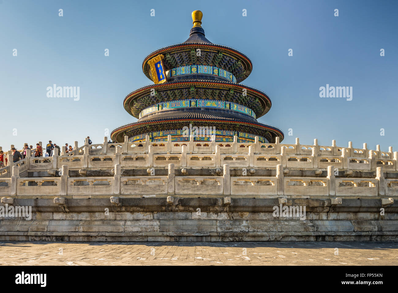 Tourists sightseeing the Hall of Prayer for Good Harvests at the Temple of Heaven Stock Photo
