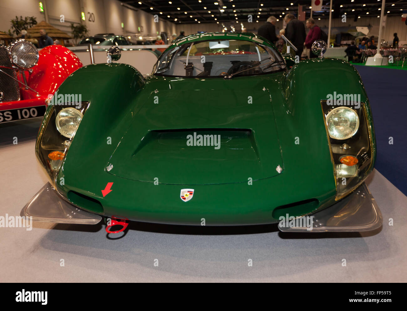 1966 Porsche 906 Carrera 6 on static display at the 2016 London Classic Car Show. Stock Photo