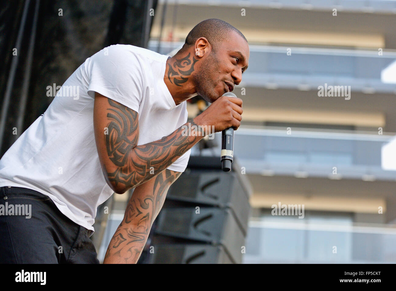 BARCELONA - MAY 23: Wayne Beckford (Jamaican vocalist, brother of Gary Beckford) at Primavera Pop Festival. Stock Photo