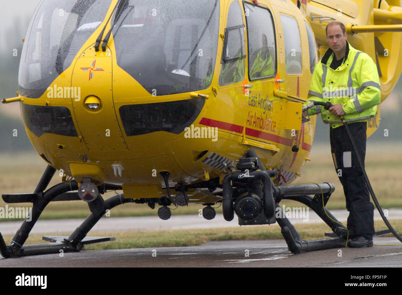 Prince William at Cambridge Airport on the first day of his new job as