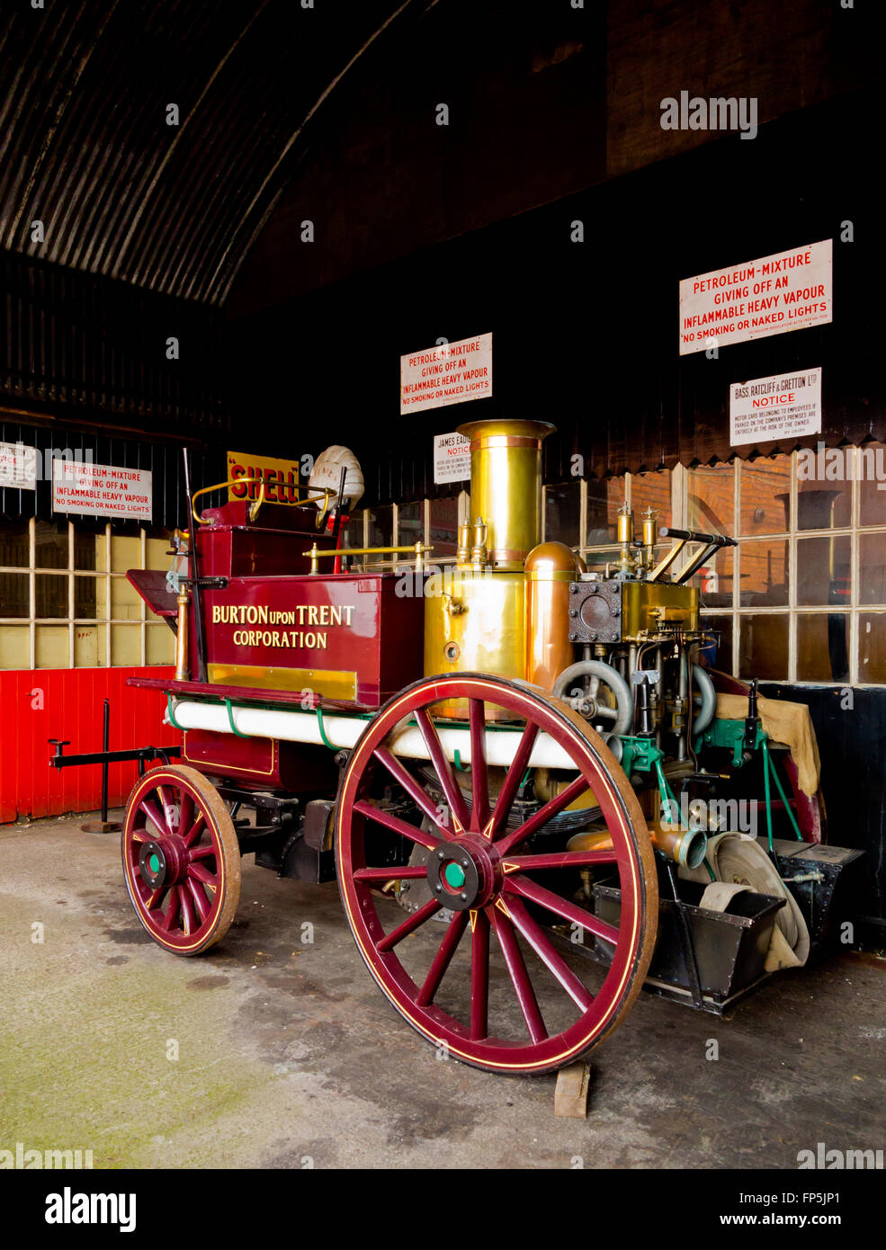 Steam powered fire engine on display at the National Brewery Centre a