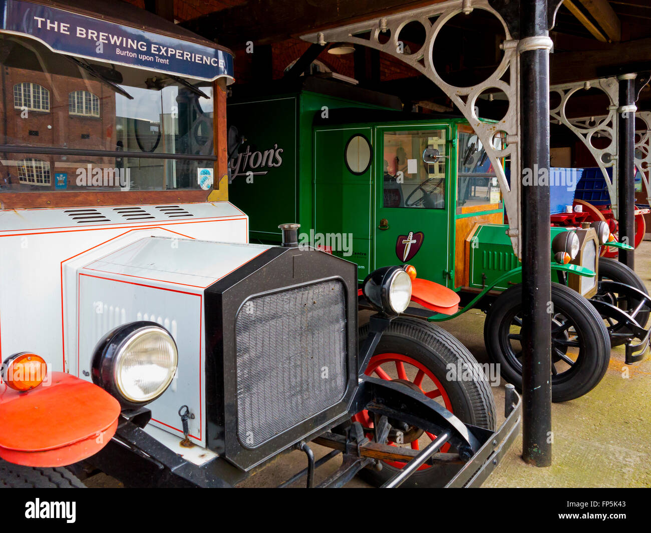 Old vehicles at the National Brewery Centre a museum in Burton upon Trent Staffordshire England UK Stock Photo