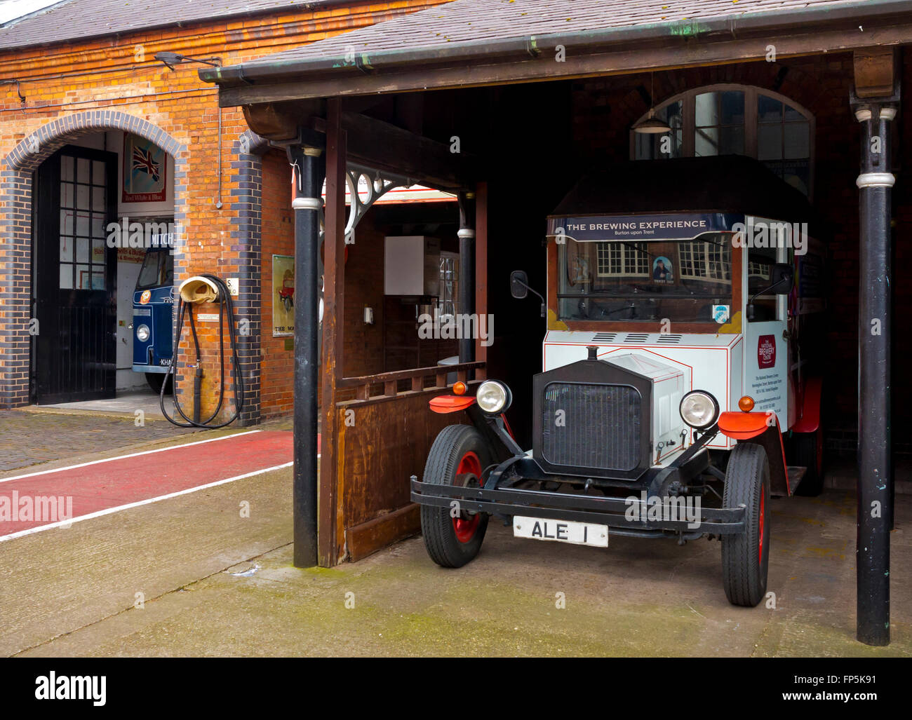 Old vehicles at the National Brewery Centre a museum in Burton upon Trent Staffordshire England UK Stock Photo