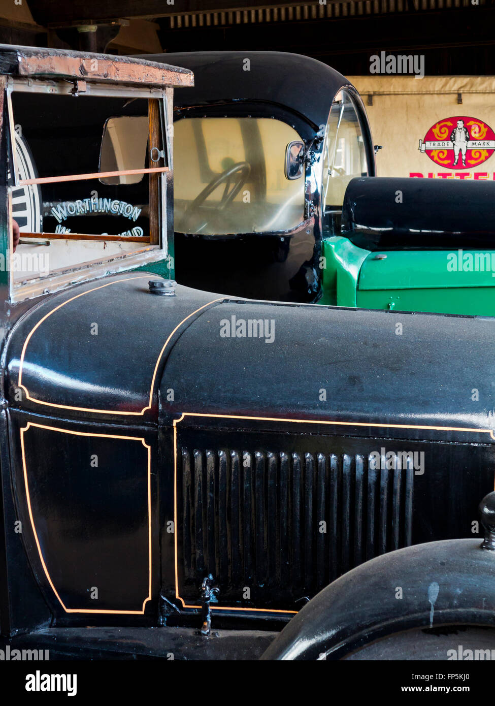 Old vehicles at the National Brewery Centre a museum in Burton upon Trent Staffordshire England UK Stock Photo