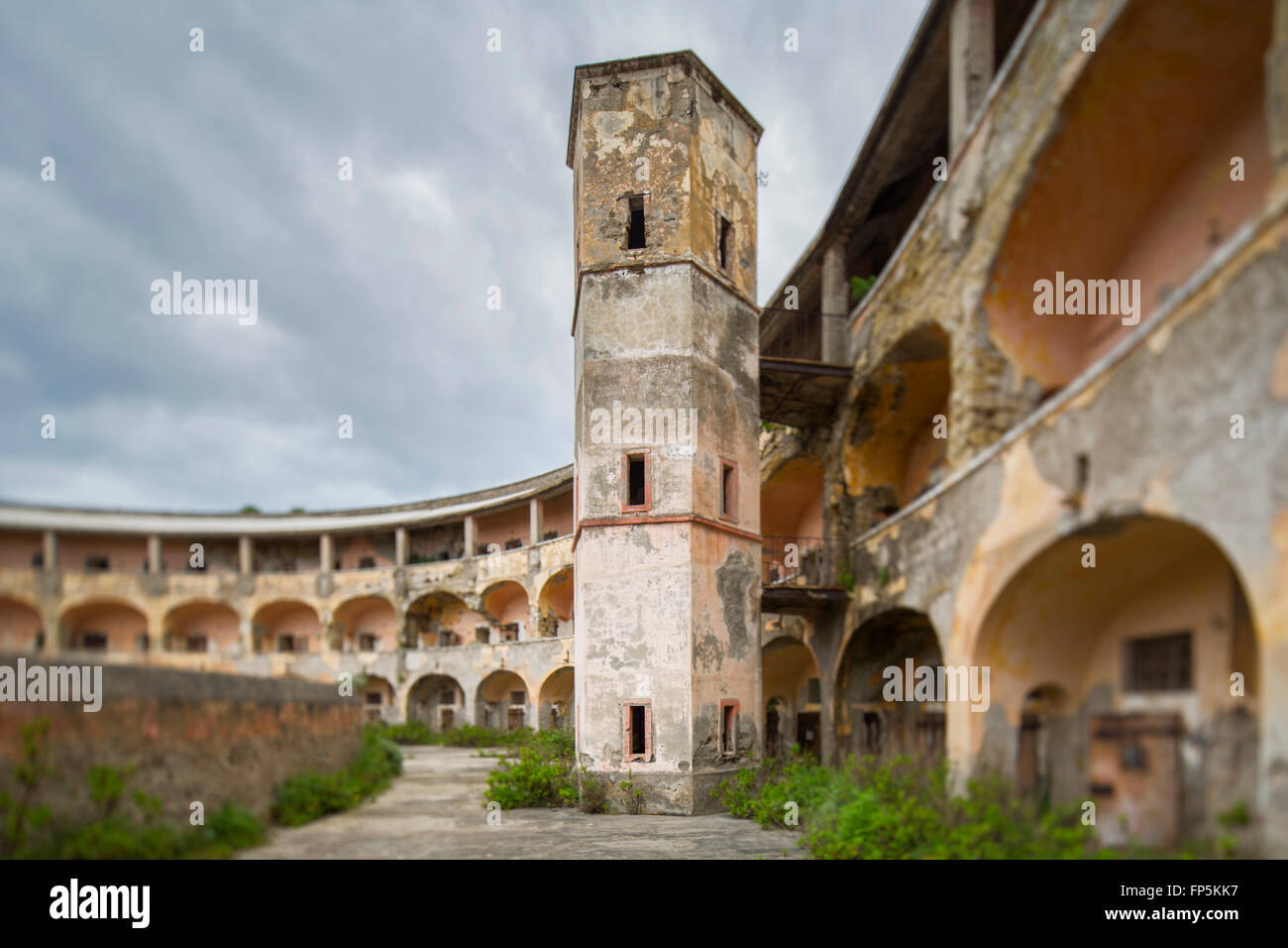 The historic prison in the Santo Stefano Island., Isola di Santo Stefano, Lazio , Italia Stock Photo