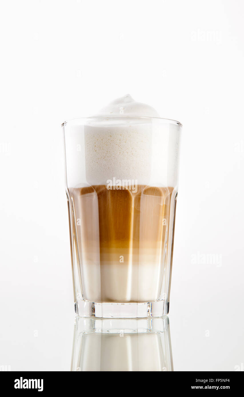 two glasses of iced coffee latte Stock Photo by magone