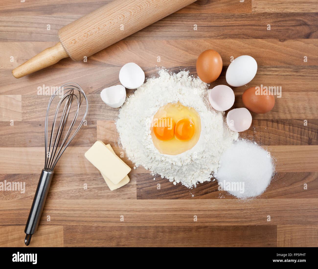 Basic ingredients for baking. All the ingredients and utensils ...
