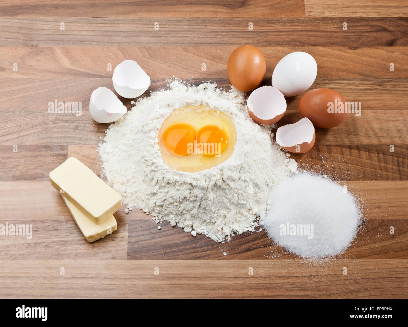 Basic ingredients for baking. All the ingredients and utensils