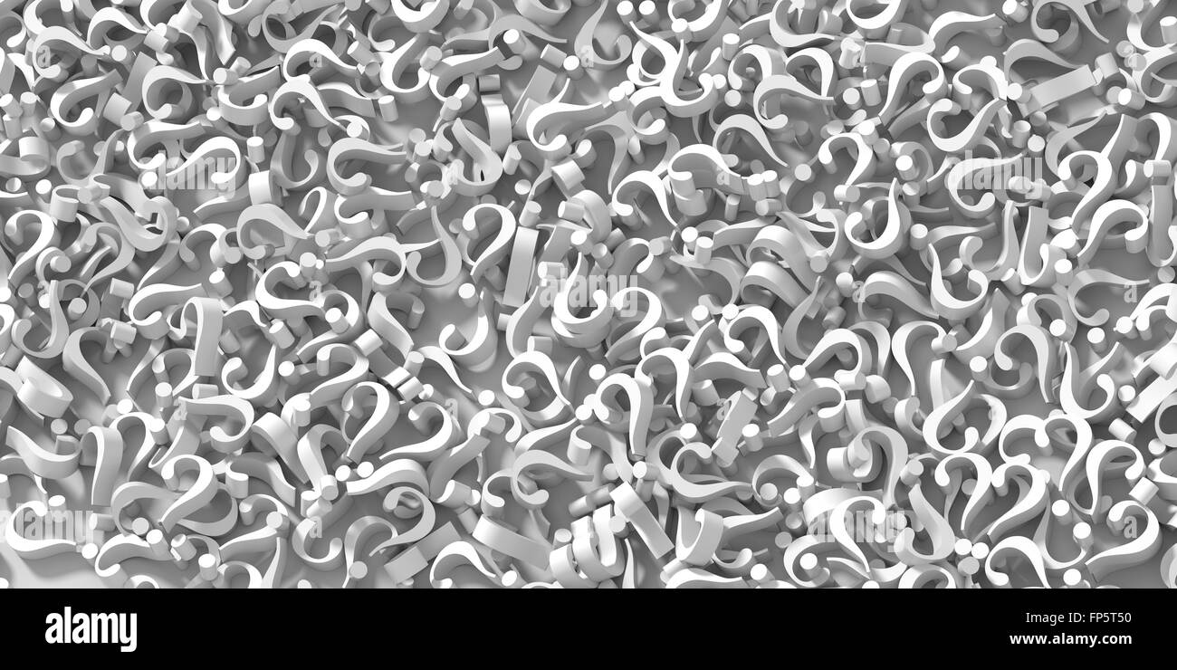 Infinite question marks, original three dimensional illustration Stock ...