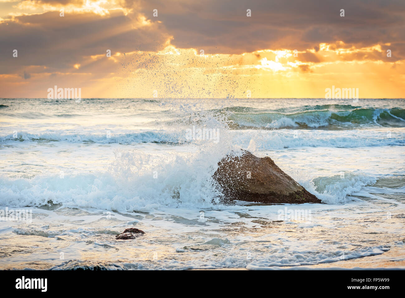 Scenic view of beautiful sunrise above the sea Stock Photo - Alamy