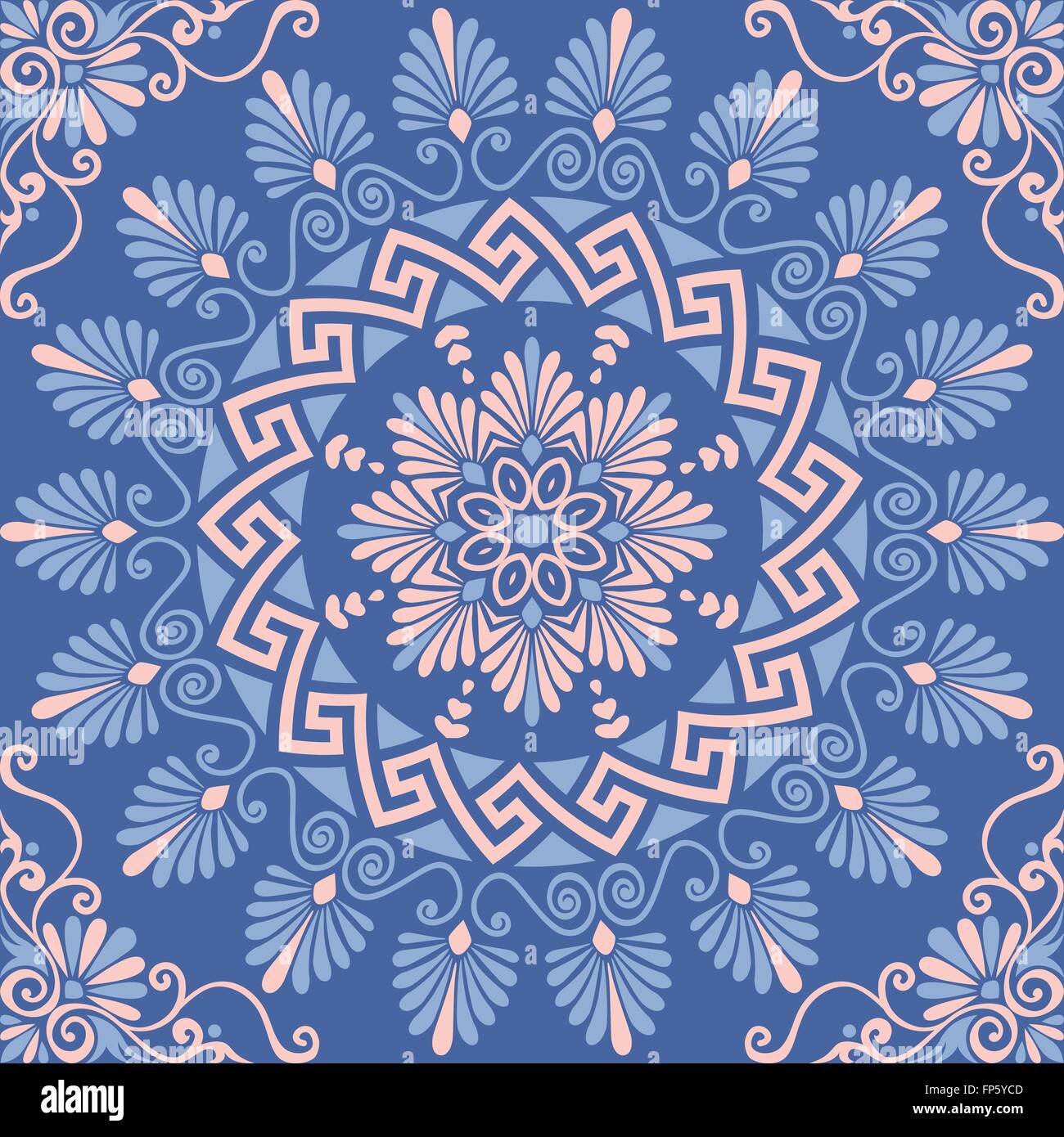 vector seamless Greek floral ornament, Meander Stock Vector Image & Art ...