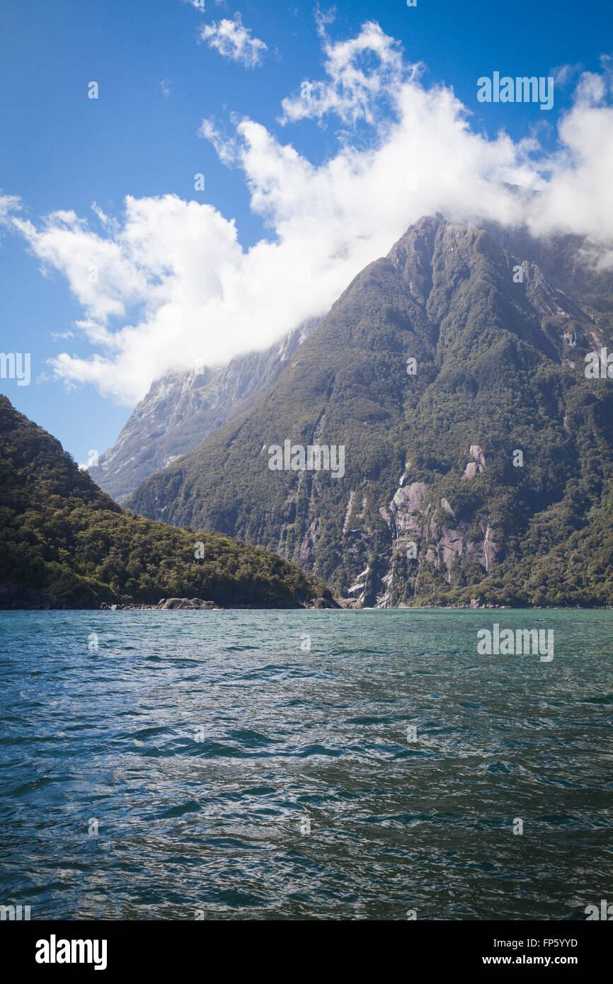 At the Milford Sound New Zealand Stock Photo