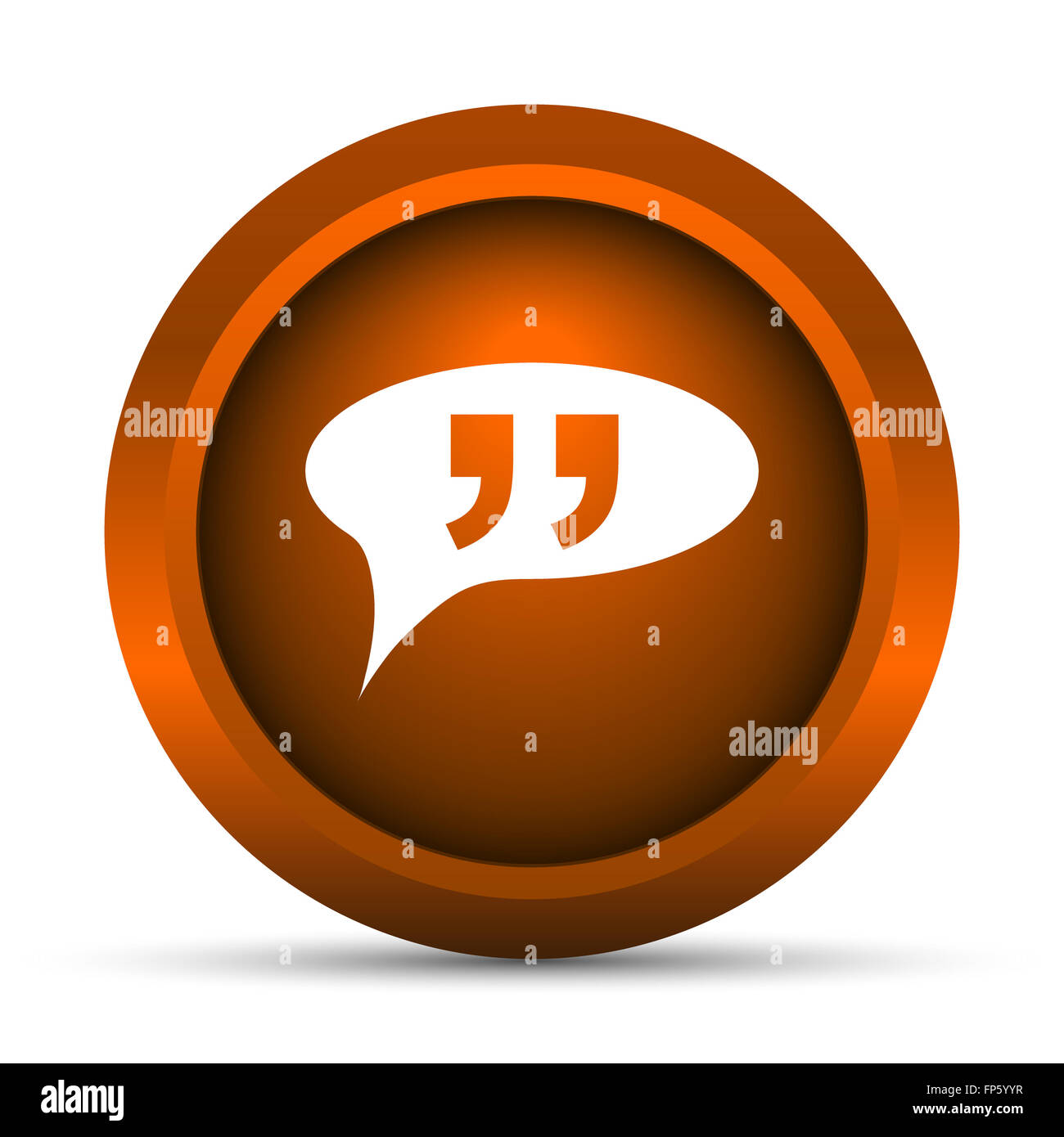 Double quotes icon. Internet button on white background Stock Photo - Alamy