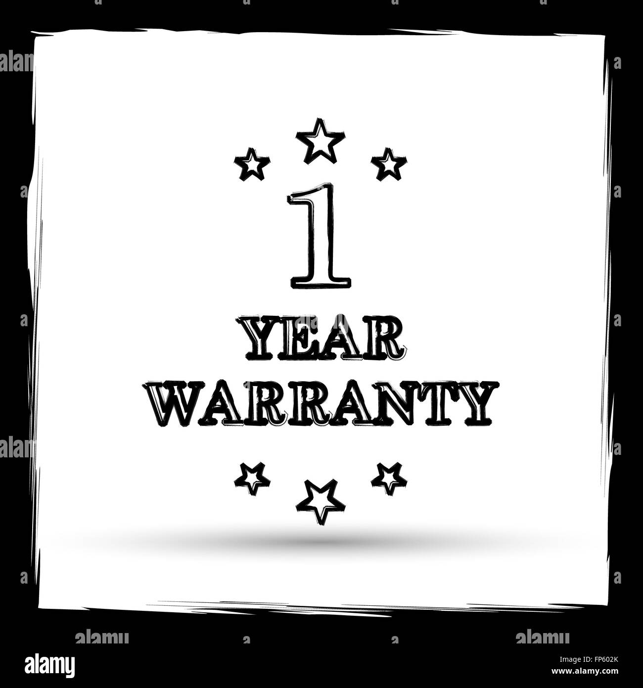 1 year warranty icon. Internet button on white background. Outline ...