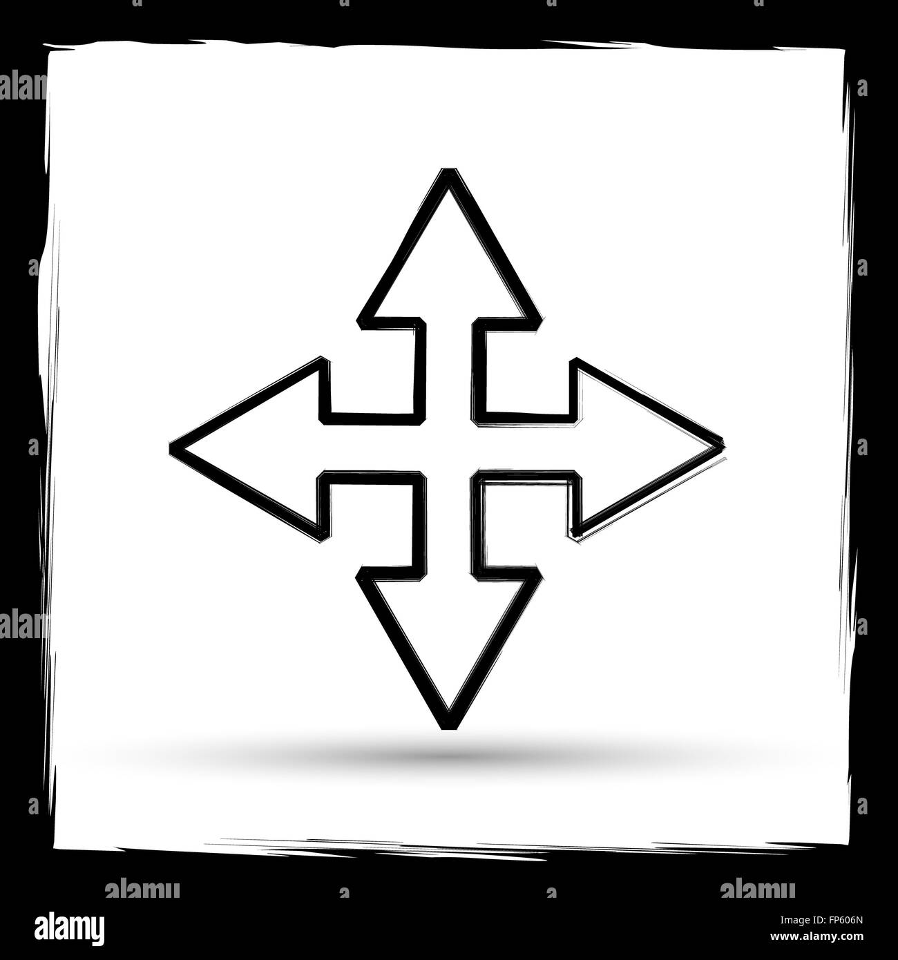 Full screen icon. Internet button on white background. Outline design ...