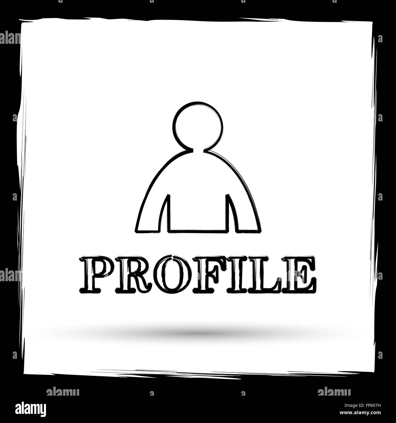 Profile icon. Internet button on white background. Outline design ...