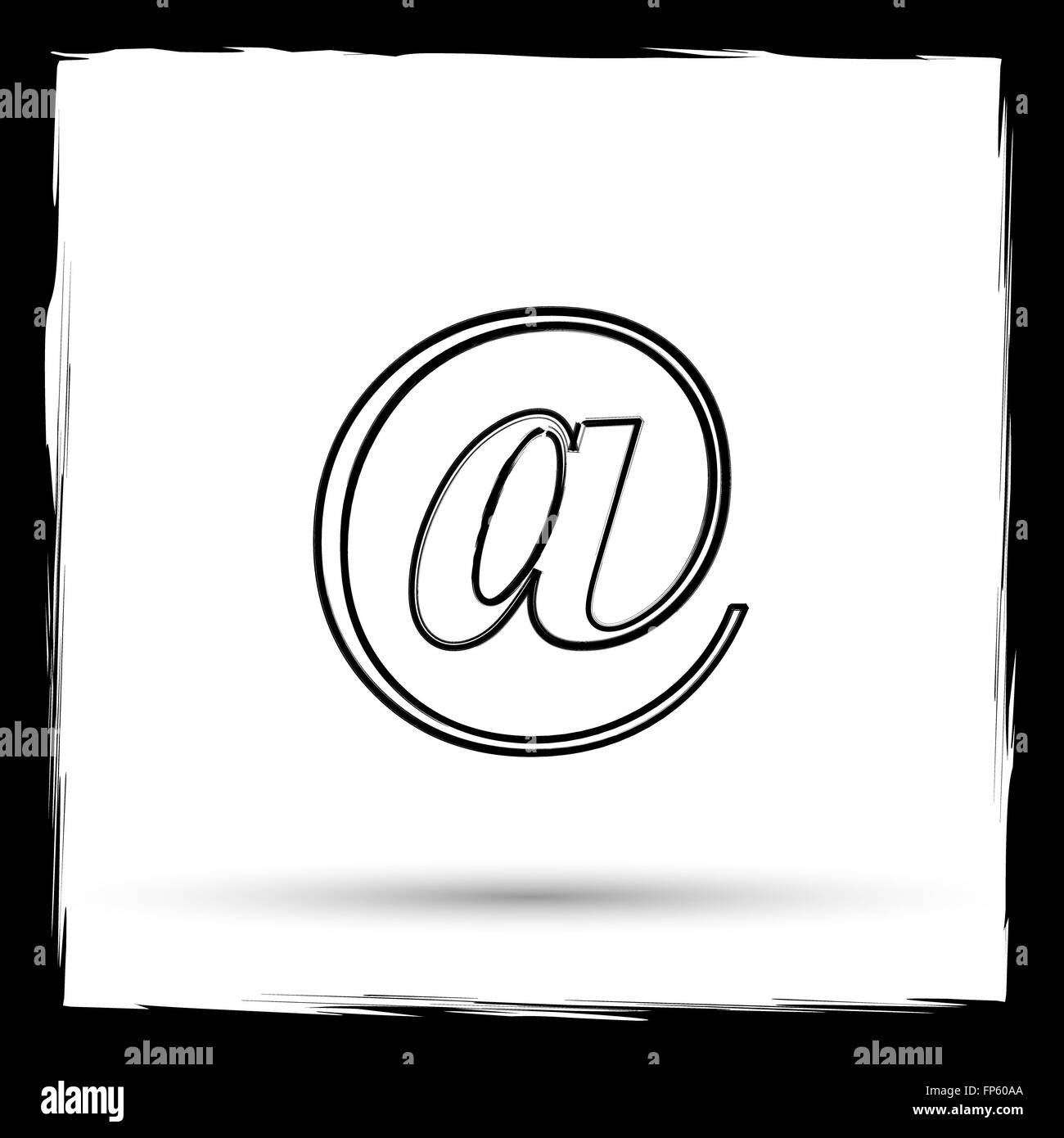 At icon. Internet button on white background. Outline design imitating ...