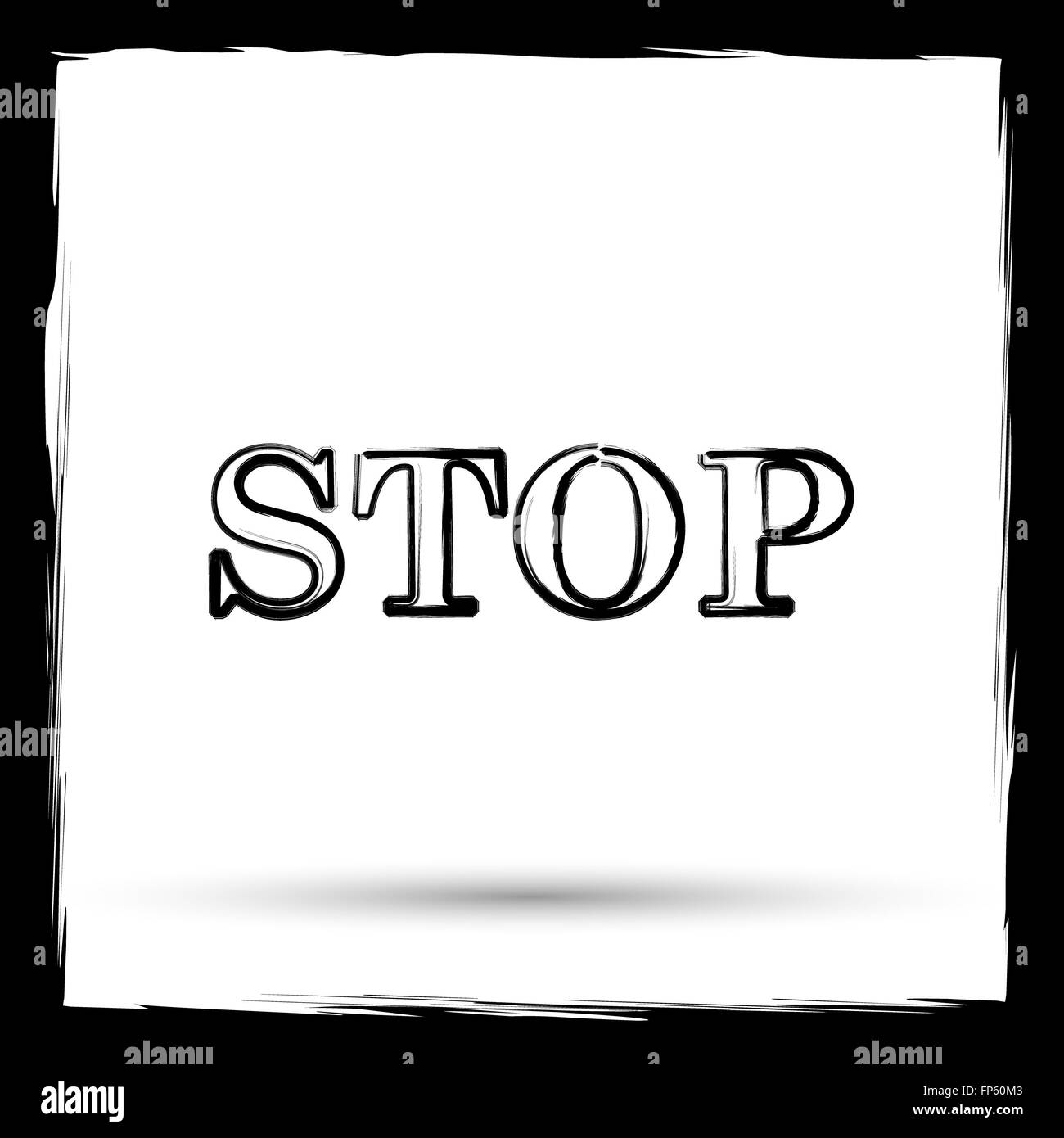 Stop icon. Internet button on white background. Outline design ...