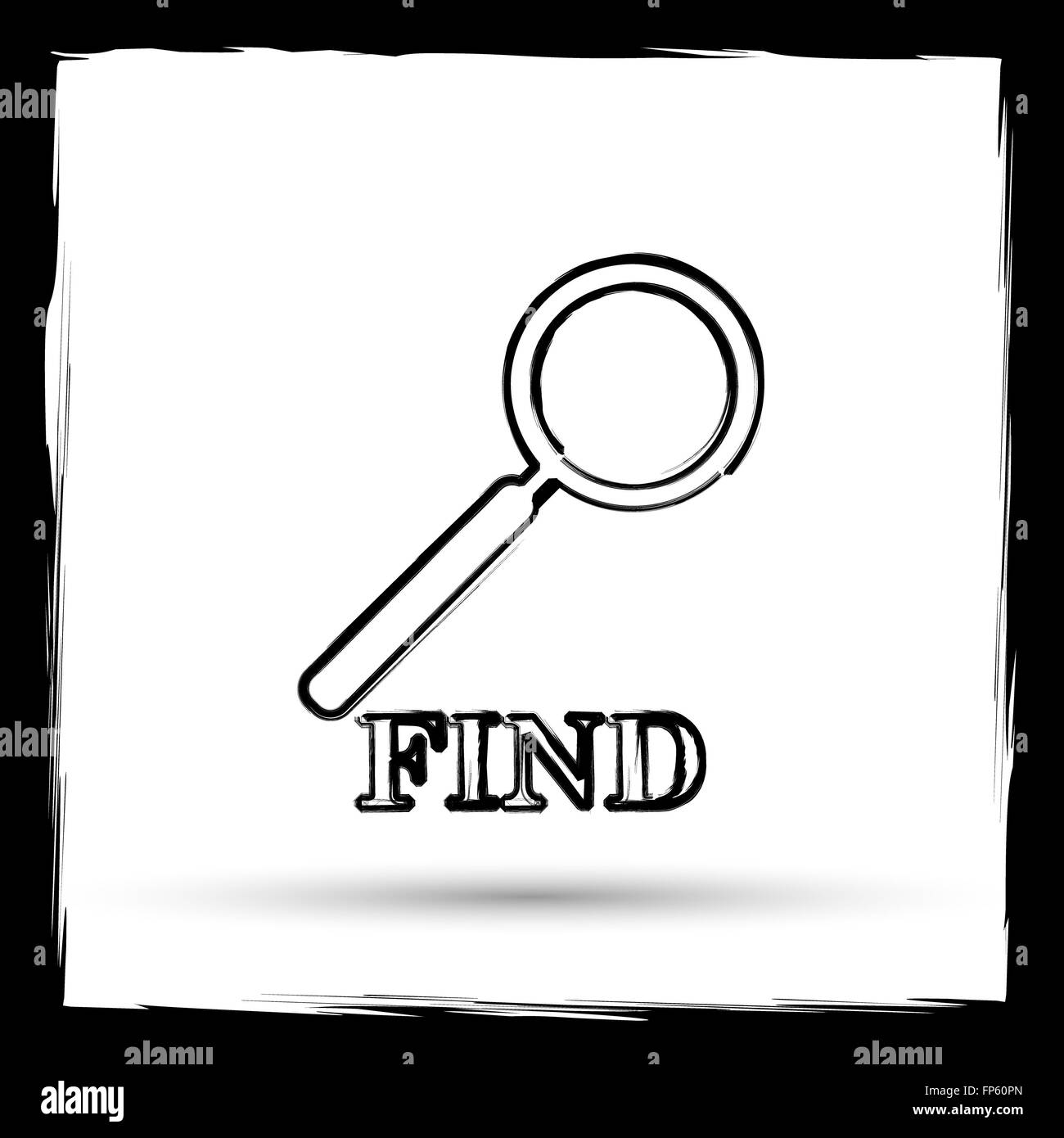 Find icon. Internet button on white background. Outline design ...