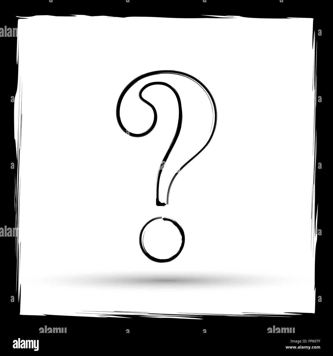 Question mark icon. Internet button on white background. Outline design ...