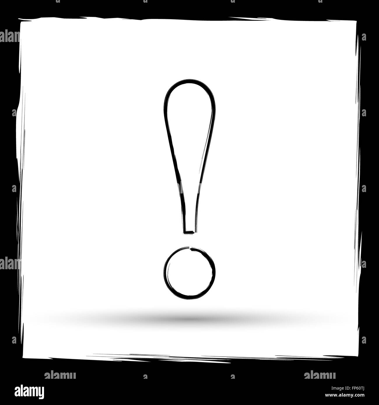 Attention icon. Internet button on white background. Outline design ...