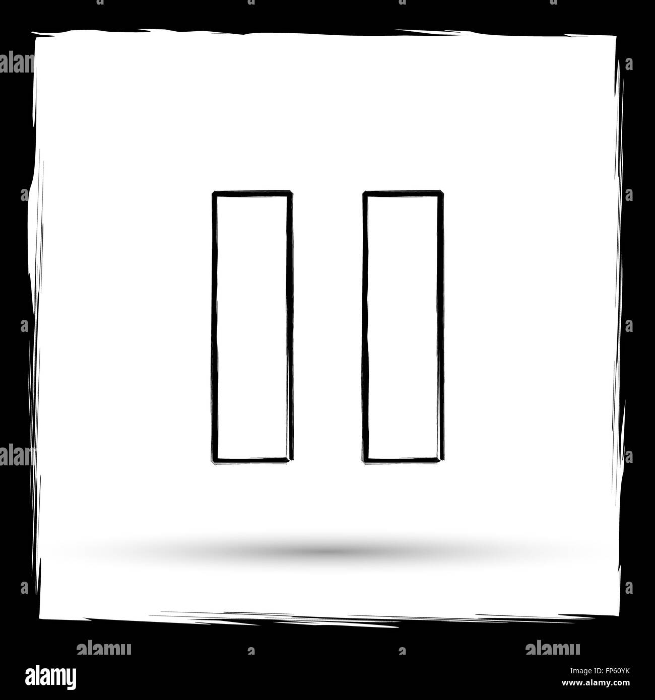 Pause icon. Internet button on white background. Outline design ...