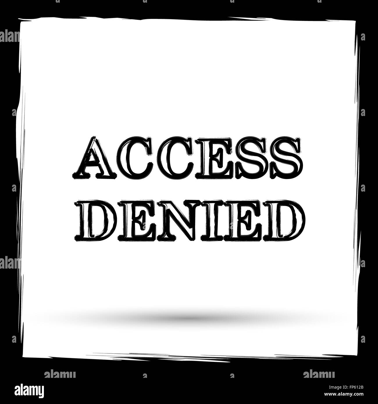 Access denied icon. button on white background. Outline design imitating paintbrush