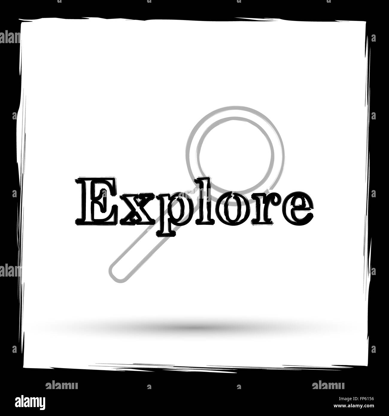Explore Icon Internet Button On White Background Outline Design