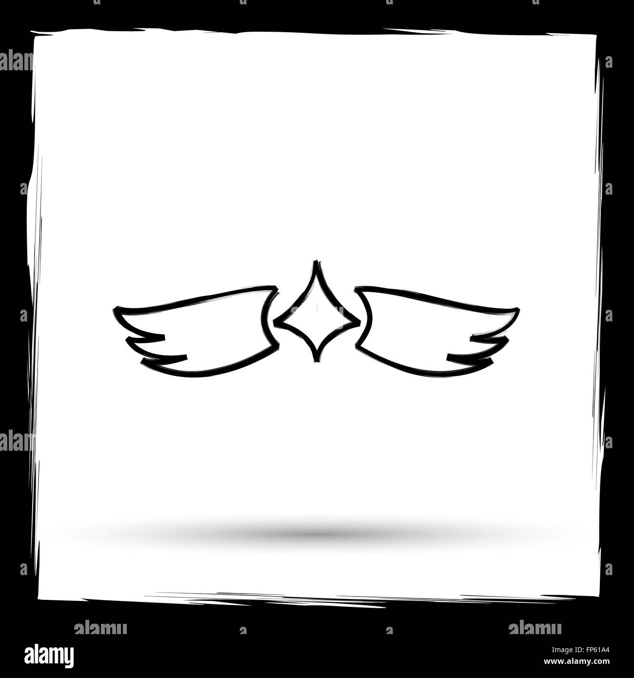 Wings icon. Internet button on white background. Outline design ...