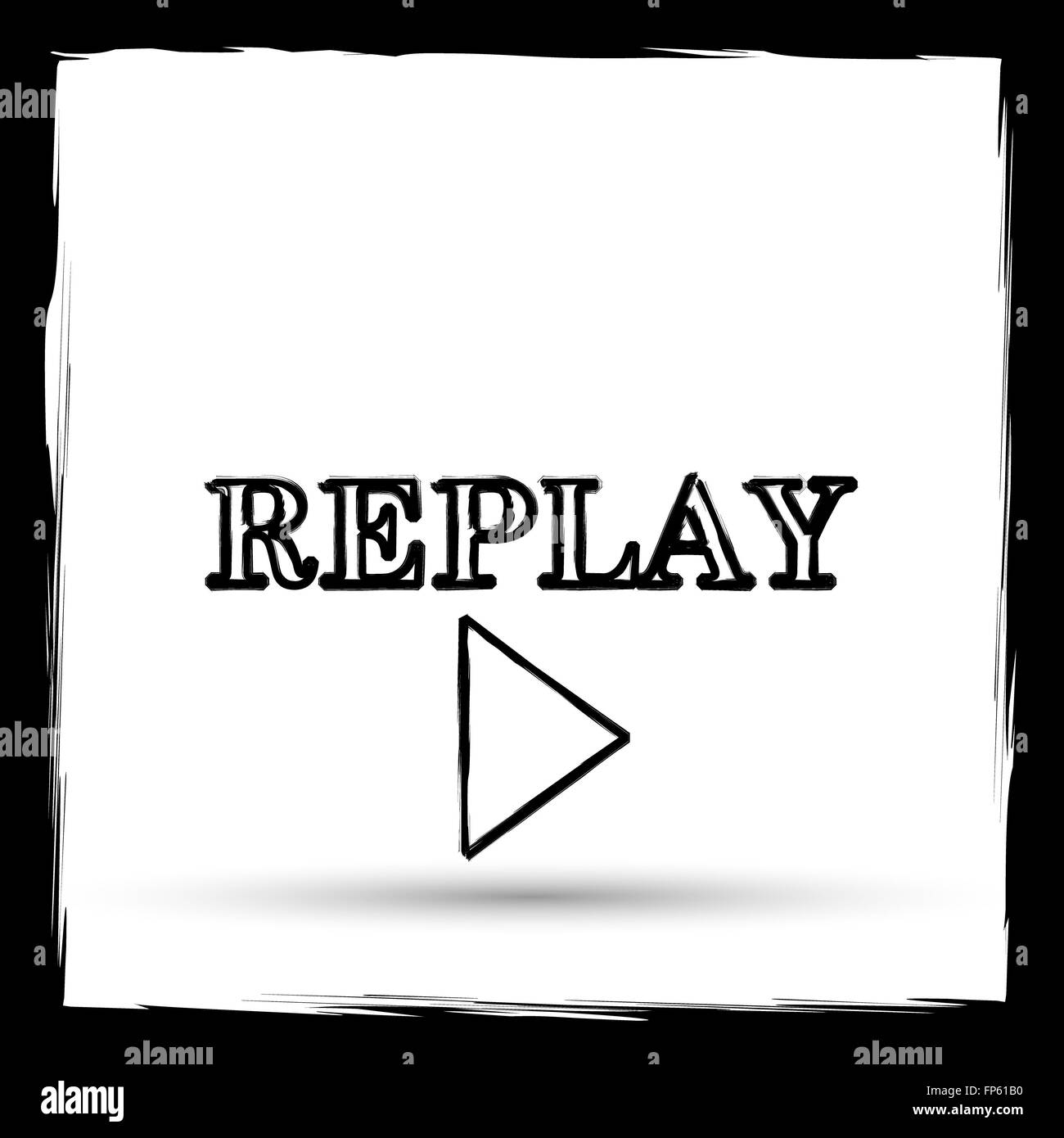 Replay icon. Internet button on white background. Outline design ...